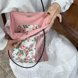 Load image into Gallery viewer, Pearlescent niche design canvas bag, large-capacity commuting bag, girl lace portable shoulder bag